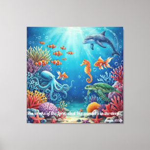Wonders in the Deep   Psalm 107:24 Christian Decor