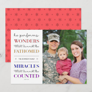 Wonders & Miracles Christmas Holiday Photo Flat Card