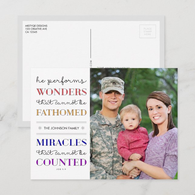 Wonders & Miracles Christmas Photo Holiday (Front/Back)