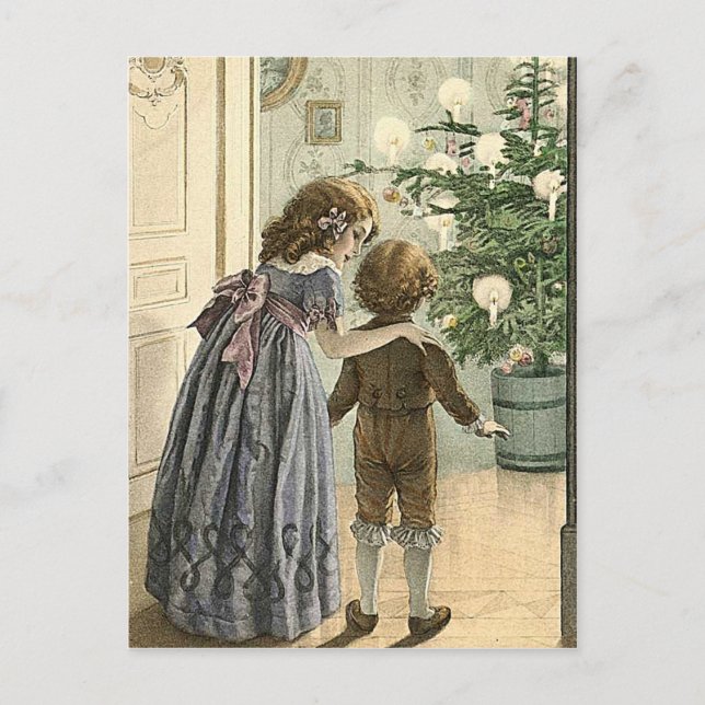 Wonders of Christmas -vintage christmas greeting Holiday Postcard (Front)