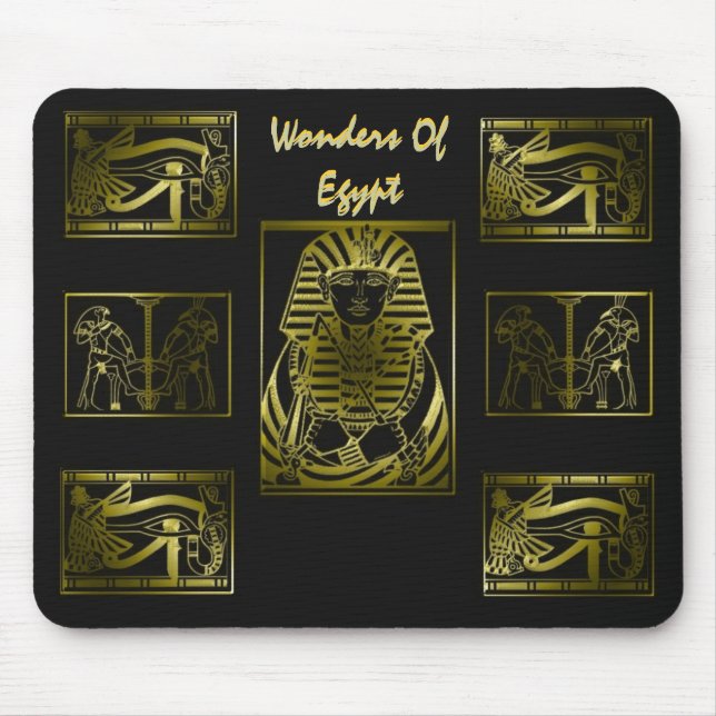 Wonders Of Egypt Gold Mouse Mat (Front)