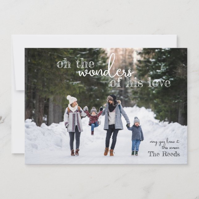 Wonders of His Love Christmas Card Four Photo (Front)