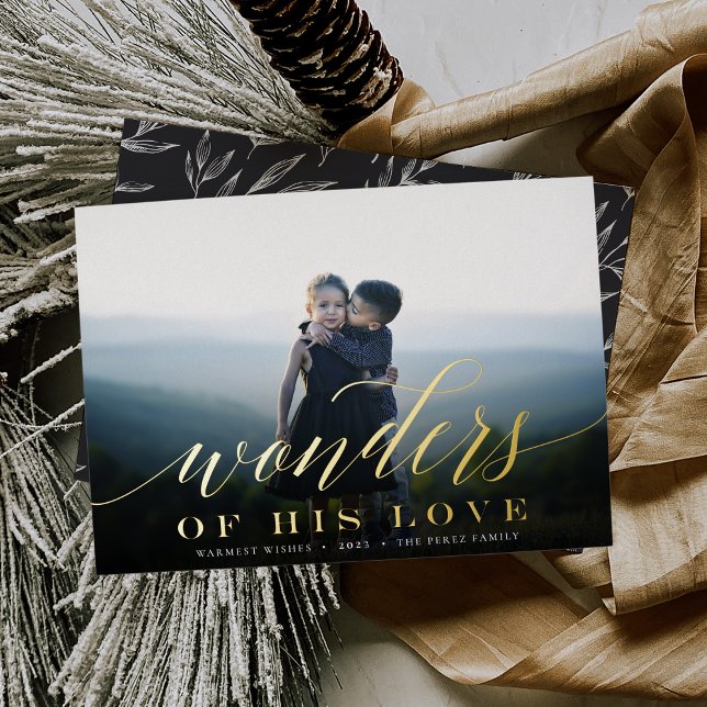 Wonders of His Love | Full Photo Foil Holiday Card (Creator Uploaded)