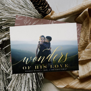 Wonders of His Love   Full Photo Foil Holiday Card
