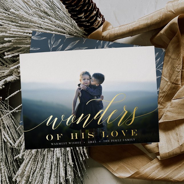 Wonders of His Love | Full Photo Foil Holiday Card (Creator Uploaded)