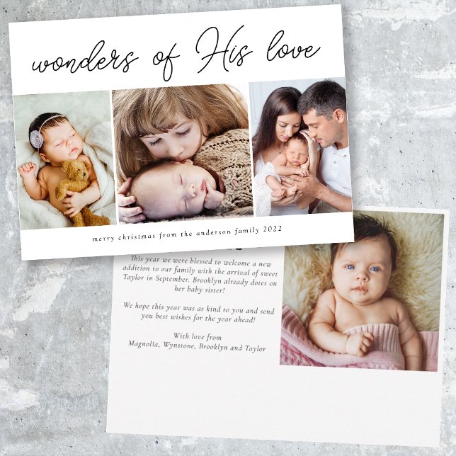 Wonders of His love Holiday Birth Announcement (Creator Uploaded)