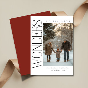 Wonders Of His Love Holy Religious Christmas Photo Holiday Card