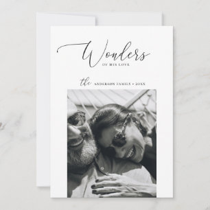 Wonders of His Love   Minimalist Christmas Photo Holiday Card