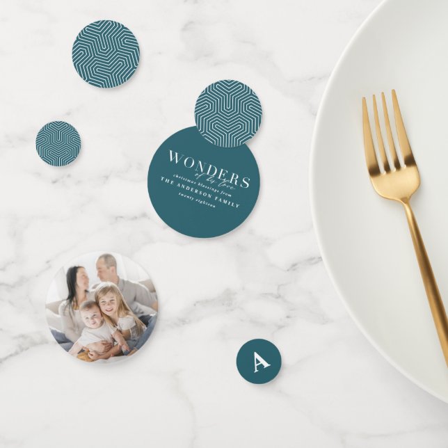 Wonders of his love modern geometric Christmas Confetti (Group)