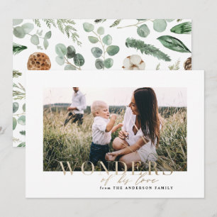 wonders of his love photo Christmas holiday Card