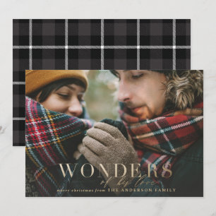 Wonders of his love plaid photo gold holiday