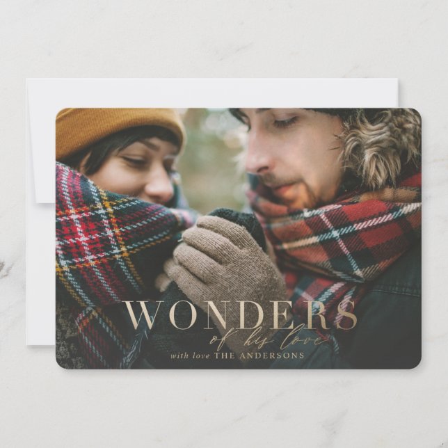 Wonders of his love plaid photo gold holiday (Front)