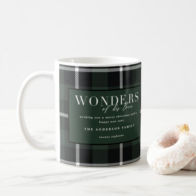 Wonders of his love religious Christmas Coffee Mug (With Donut)