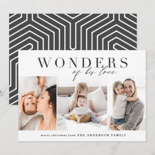 Wonders of his love religious Christmas Holiday Card