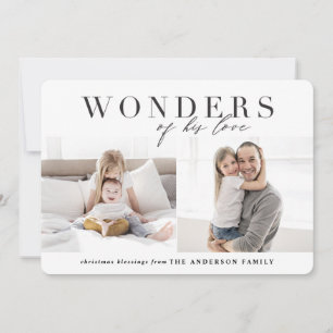 Wonders of his love religious Christmas Holiday Card