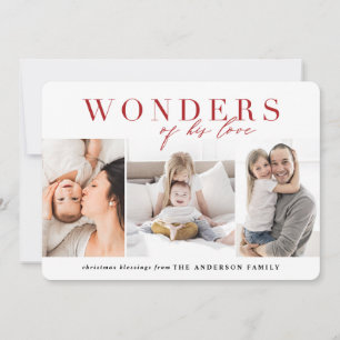 Wonders of his love religious Christmas Holiday Card