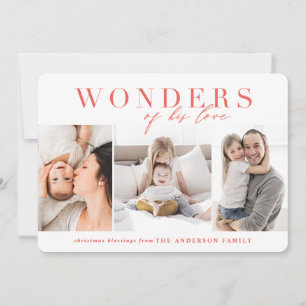 Wonders of his love religious Christmas Holiday Card
