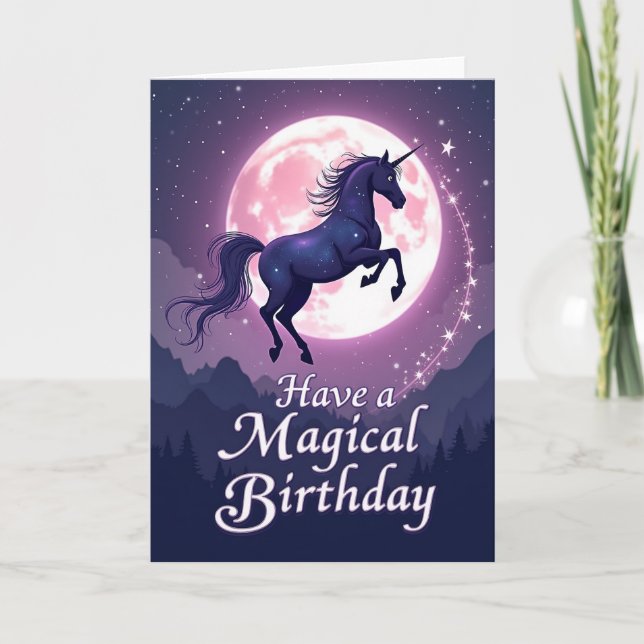 Wondrous Cosmic Unicorn Card (Front)
