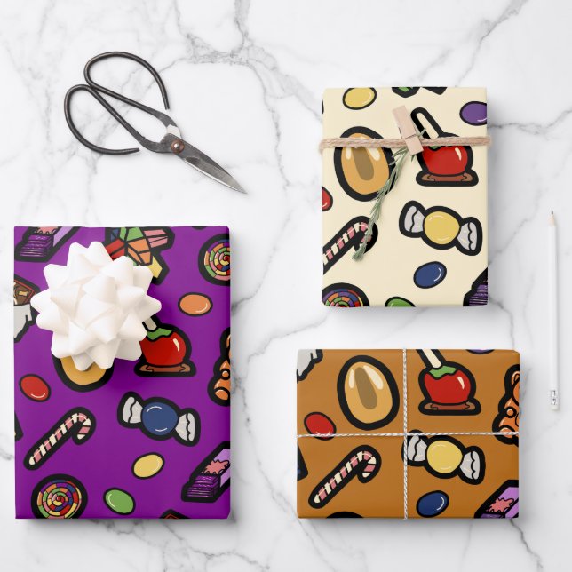 Wonka Factory Inspired Wrapping Paper Set of 3 (Front)