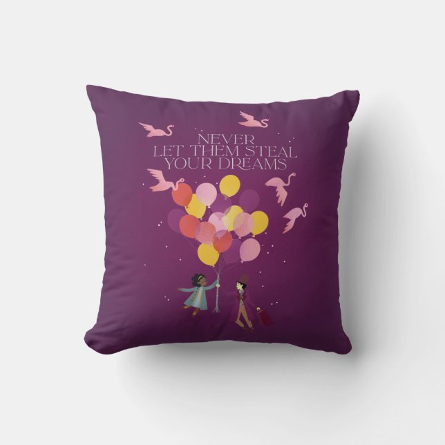 Wonka "Never Let Them Steal Your Dreams" Cushion (Front)