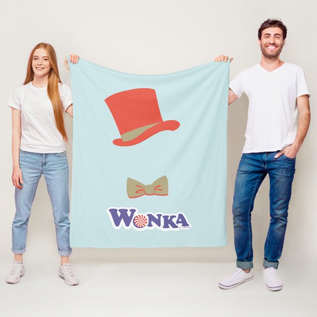 Wonka Top Hat & Bow Tie Fleece Blanket (In Situ)