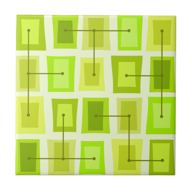 Wonky Doors Smaller Chartreuse Tile (Front)