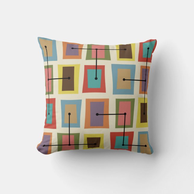 Wonky Doors Smaller Multicolored Cushion (Front)
