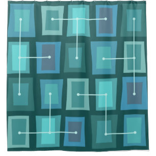 Wonky Doors Smaller Ocean Blue Shower Curtain