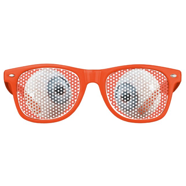 "Wonky Eyeballs" Orange Halloween Retro Sunglasses (Front)