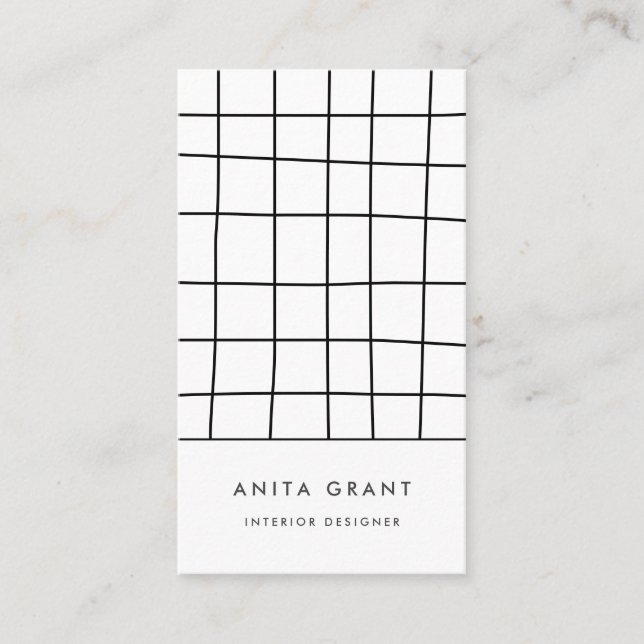 Wonky grid lines business card (Front)