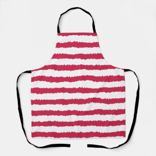 Wonky Red and White striped Apron