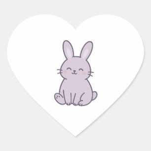 Wonky Zoo Bunny Heart Sticker
