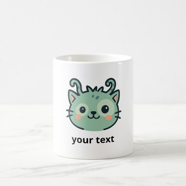 Wonky Zoo Cat Custom Mug | Add Your Text (Center)