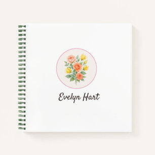 Wonky Zoo Floral Spiral Notebook