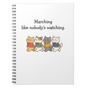 Wonky Zoo Marching Cats Spiral Photo Notebook