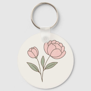 Wonky Zoo Peonies Keychain
