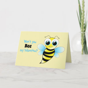 Won't You BEE My Valentine? - Blue, Black & Yellow Card