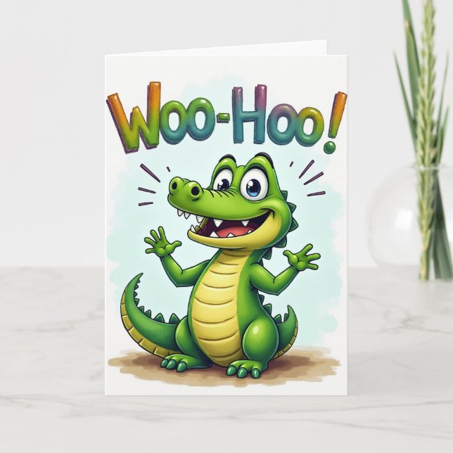 Woo Hoo Creature Birthday Card (Front)