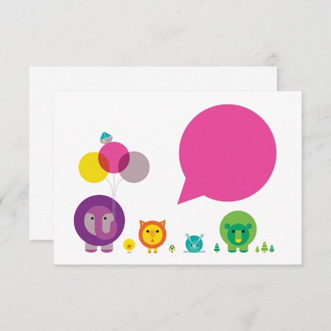 Woo-Hoo! Zoo Fiesta Note Card (Front/Back)