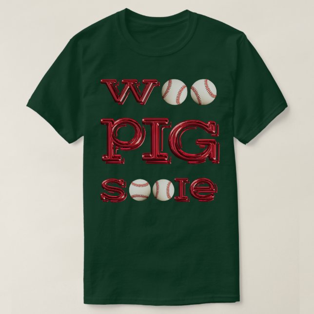 Woo Pig Baseballs T-Shirt (Design Front)