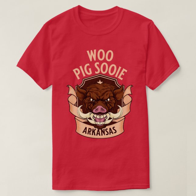 Woo Pig Sooie Wild Razorback T-Shirt (Design Front)