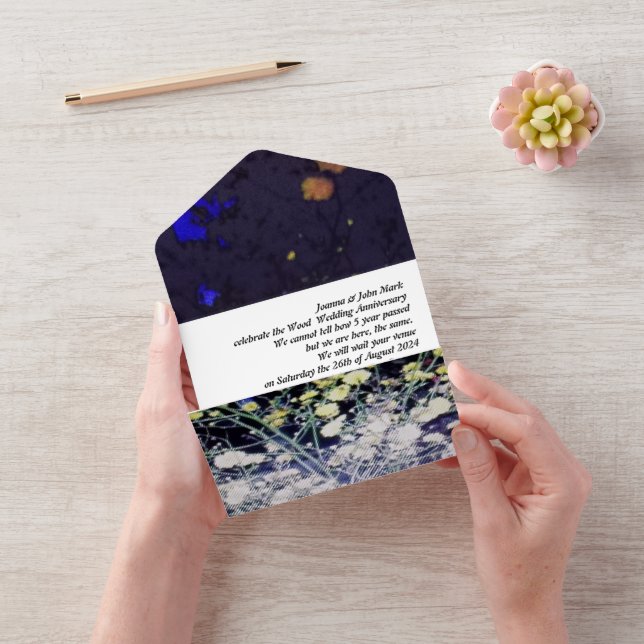 wood 5th wedding anniversary invitation   (Video)