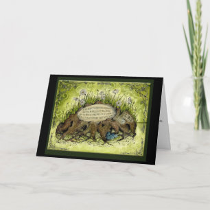 Wood 5th year Wedding Anniversary gift card