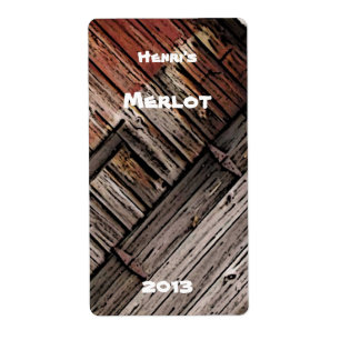 Wood Abstract Wine Label