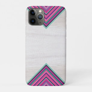 Wood and Bright Stripes, Geometric Bohemian Design iPhone 11 Pro Case