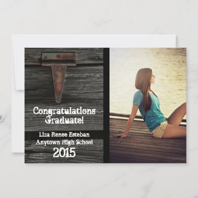 Wood and Hinge 2015 Photo Graduation Announcement (Front)