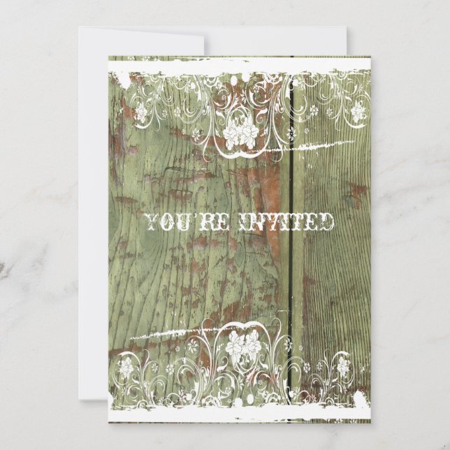 Wood and Lace Housewarming Invitation (Front)