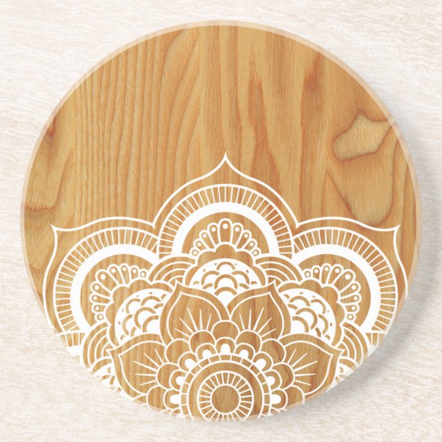 Wood and Mandala Coaster (Front)