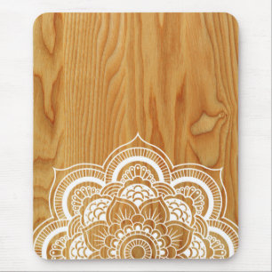 Wood and Mandala Mouse Mat