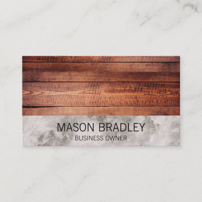 Wood and Marble Business Card (Front)